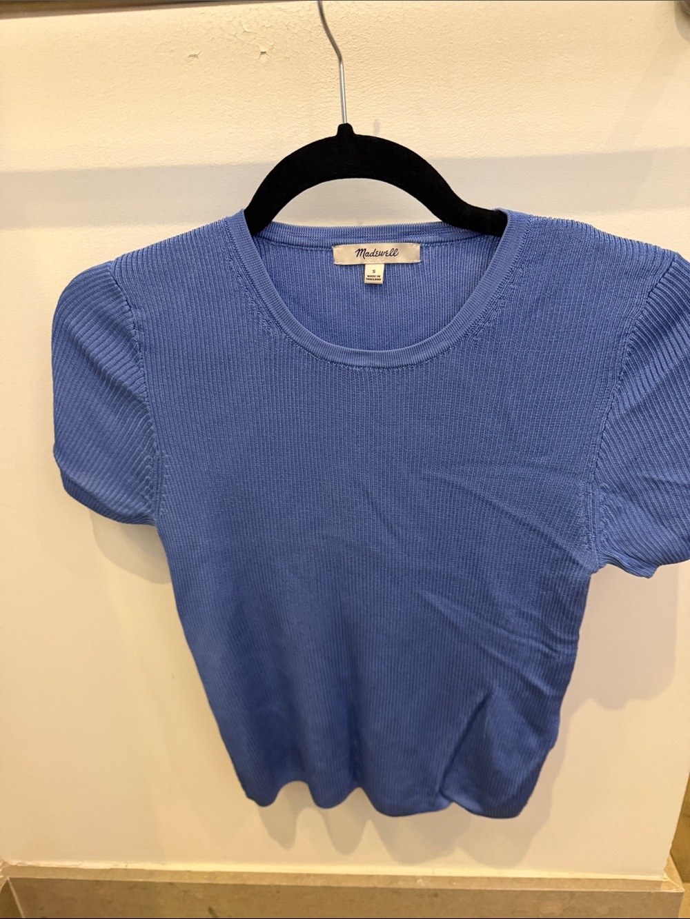 Madewell Periwinkle Ribbed Short Sleeve Tee